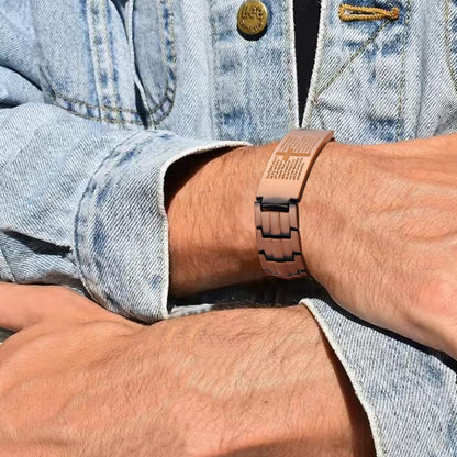MagEnergy Kupferarmband für Männer – Kreuz-Magnetarmband mit extra starken Magneten, verstellbare Glieder, Geschenkbox inkl. Größentabelle