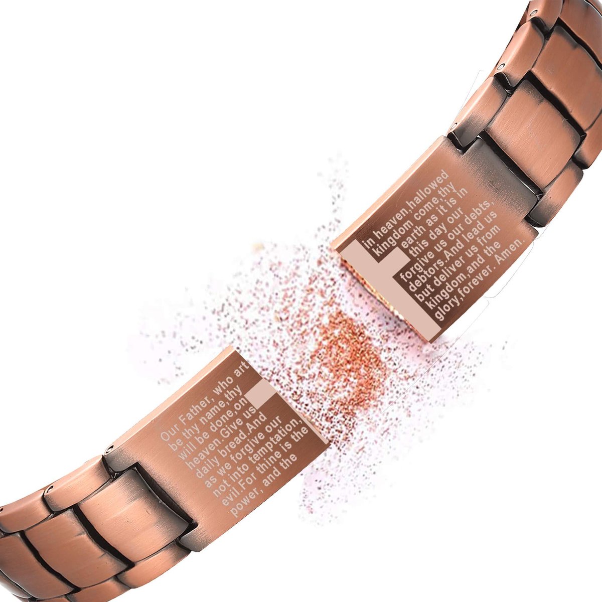 MagEnergy Kupferarmband für Männer – Kreuz-Magnetarmband mit extra starken Magneten, verstellbare Glieder, Geschenkbox inkl. Größentabelle