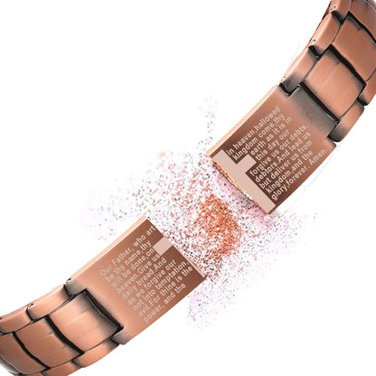MagEnergy Kupferarmband für Männer – Kreuz-Magnetarmband mit extra starken Magneten, verstellbare Glieder, Geschenkbox inkl. Größentabelle