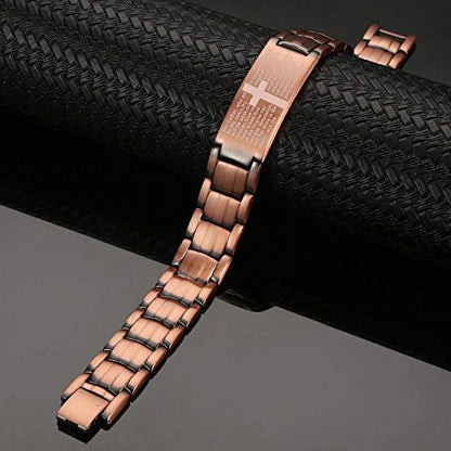 MagEnergy Kupferarmband für Männer – Kreuz-Magnetarmband mit extra starken Magneten, verstellbare Glieder, Geschenkbox inkl. Größentabelle