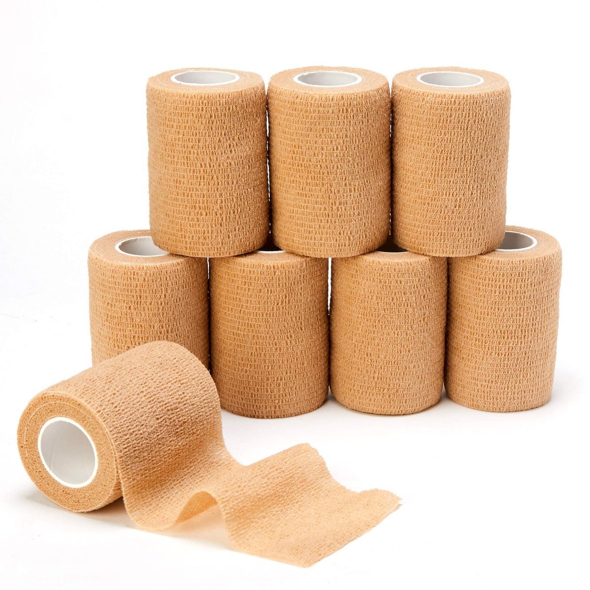 SUPERBE Selbstklebender elastischer Verband (3 Zoll x 5 Yards), 8er-Pack – Ideale Fixierbinde für Erste Hilfe, Sport, Handgelenk & Knöchel