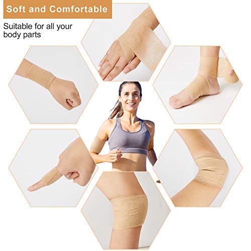 SUPERBE Selbstklebender elastischer Verband (3 Zoll x 5 Yards), 8er-Pack – Ideale Fixierbinde für Erste Hilfe, Sport, Handgelenk & Knöchel