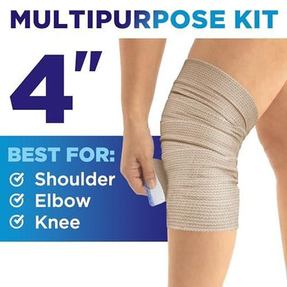 Hochleistungs-Elastikbandage 4 Zoll (2er-Pack) – Selbstschließende, stark komprimierende, wiederverwendbare Bandage für Beine, Knöchel, Handgelenke und Knie – für Erste-Hilfe-Set und nach der Operation – Latexfrei