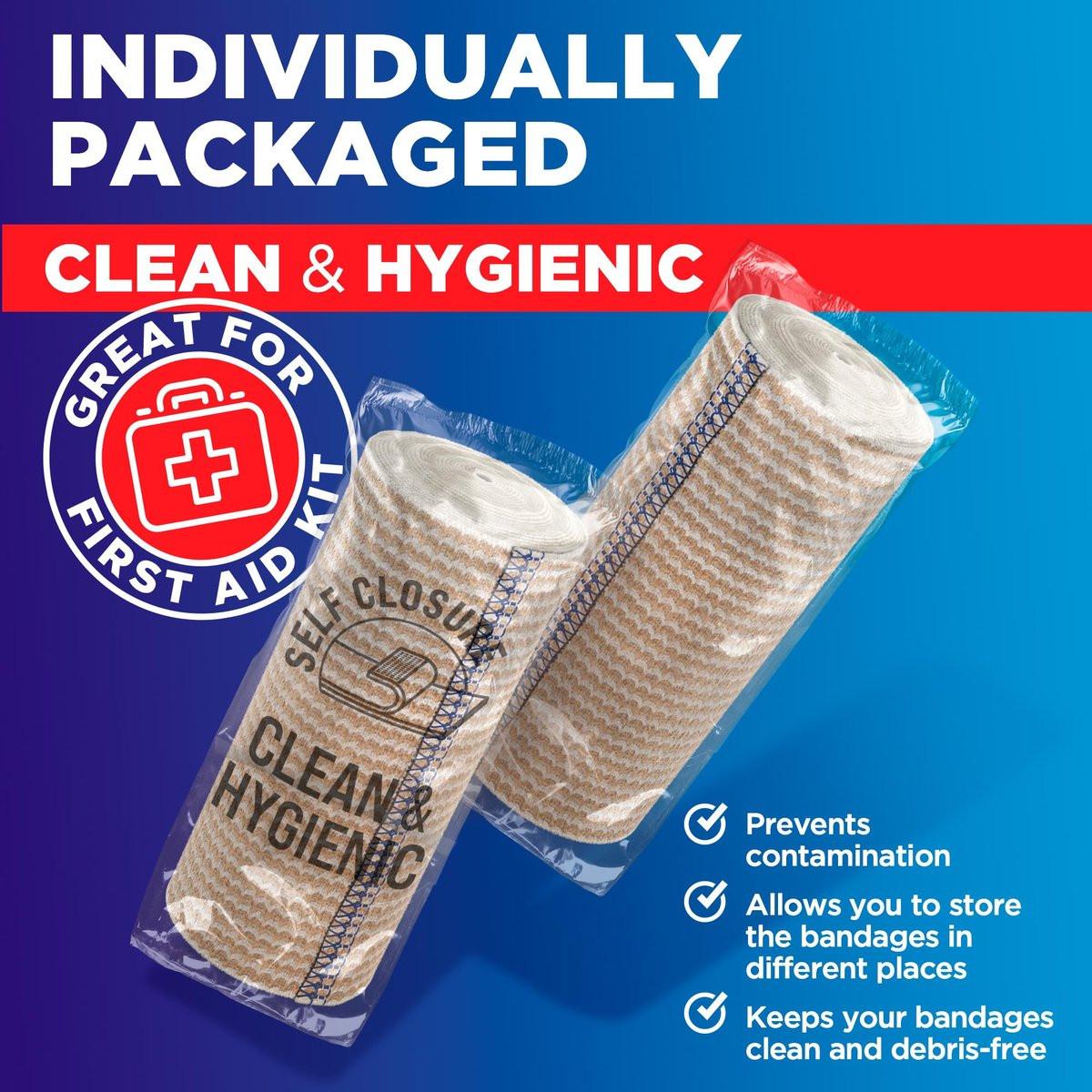 Hochleistungs-Elastikbandage 4 Zoll (2er-Pack) – Selbstschließende, stark komprimierende, wiederverwendbare Bandage für Beine, Knöchel, Handgelenke und Knie – für Erste-Hilfe-Set und nach der Operation – Latexfrei