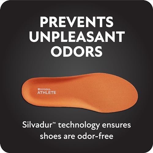 Sof Sole Damen Athlete Performance Einlegesohle – Volle Länge, Gel, Orange, Größe 8-11 US