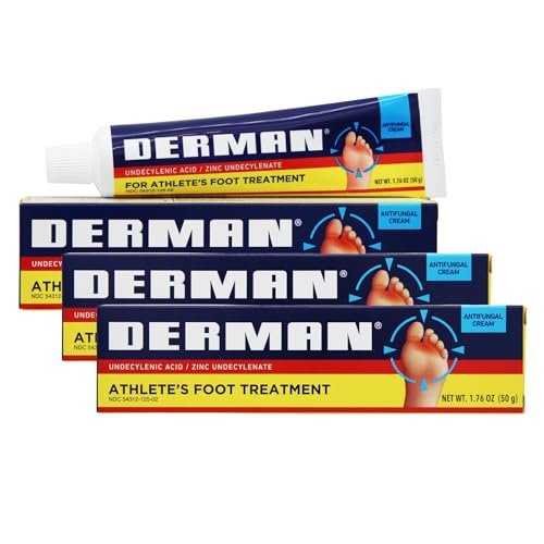 Derman Creme gegen Fußpilz, 1,76 Unzen (3er-Pack) – Wirksame Behandlung
