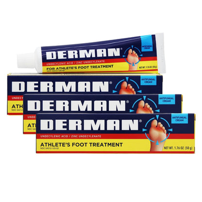 Derman Creme gegen Fußpilz, 1,76 Unzen (3er-Pack) – Wirksame Behandlung