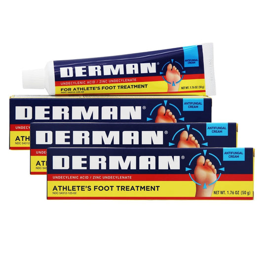Derman Creme gegen Fußpilz, 1,76 Unzen (3er-Pack) – Wirksame Behandlung