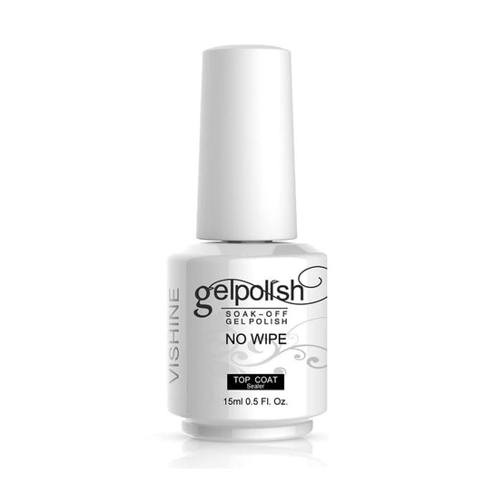 Vishine Top Coat – 15 ml No Wipe Top Coat Gel Nagellack, Hochglanz, Lange Haltbarkeit, für Heimgebrauch und Profi-Maniküre