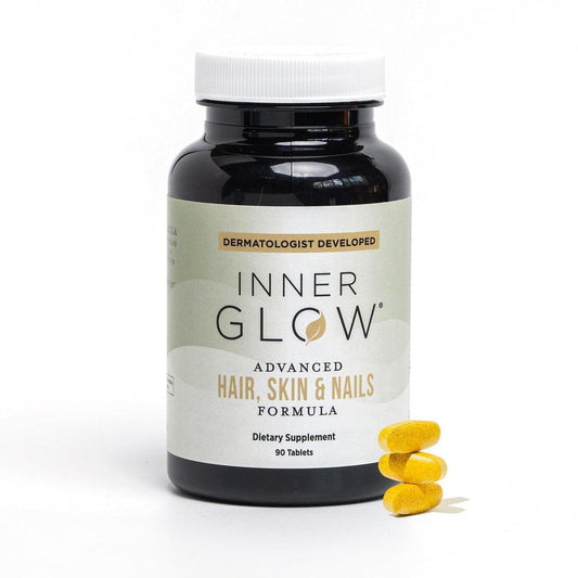 Inner Glow Advanced Hair, Skin & Nails Vitamine – Ärztlich entwickelte Nahrungsergänzung mit Biotin, Kollagenpeptiden, Vitamin D & B12 – klinisch getestete 12-Wochen-Ergebnisse, hergestellt in den USA, nicht gentechnisch verändert