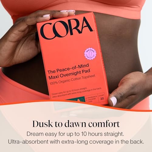 Cora 100% Bio-Baumwoll-Binden Maxi für die Nacht (24 Stück)