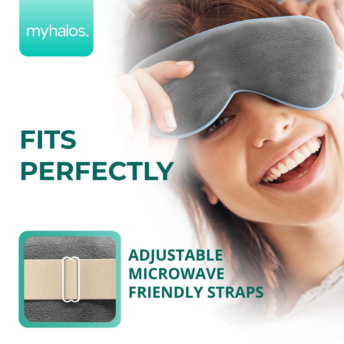 MyHalos® Heizmaske für trockene Augen – Dampf-Warmkompresse für die Augen – Styes entfernen, Chalazion-Therapie – Feuchtwärmemaske bei Blepharitis & MGD – FSA/HSA-berechtigt