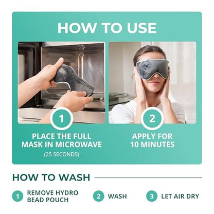 MyHalos® Heizmaske für trockene Augen – Dampf-Warmkompresse für die Augen – Styes entfernen, Chalazion-Therapie – Feuchtwärmemaske bei Blepharitis & MGD – FSA/HSA-berechtigt