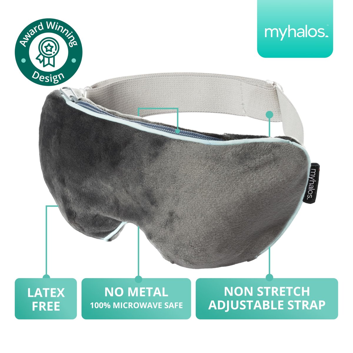 MyHalos® Heizmaske für trockene Augen – Dampf-Warmkompresse für die Augen – Styes entfernen, Chalazion-Therapie – Feuchtwärmemaske bei Blepharitis & MGD – FSA/HSA-berechtigt