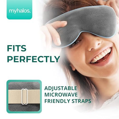 MyHalos® Heizmaske für trockene Augen – Dampf-Warmkompresse für die Augen – Styes entfernen, Chalazion-Therapie – Feuchtwärmemaske bei Blepharitis & MGD – FSA/HSA-berechtigt