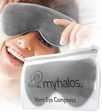 MyHalos® Heizmaske für trockene Augen – Dampf-Warmkompresse für die Augen – Styes entfernen, Chalazion-Therapie – Feuchtwärmemaske bei Blepharitis & MGD – FSA/HSA-berechtigt