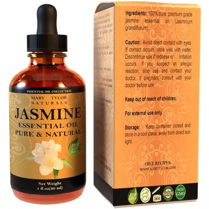 Jasmin ätherisches Öl (30 ml), Premium therapeutische Qualität, 100% rein und natürlich, perfekt für Aromatherapie und vieles mehr von Mary Tylor Naturals