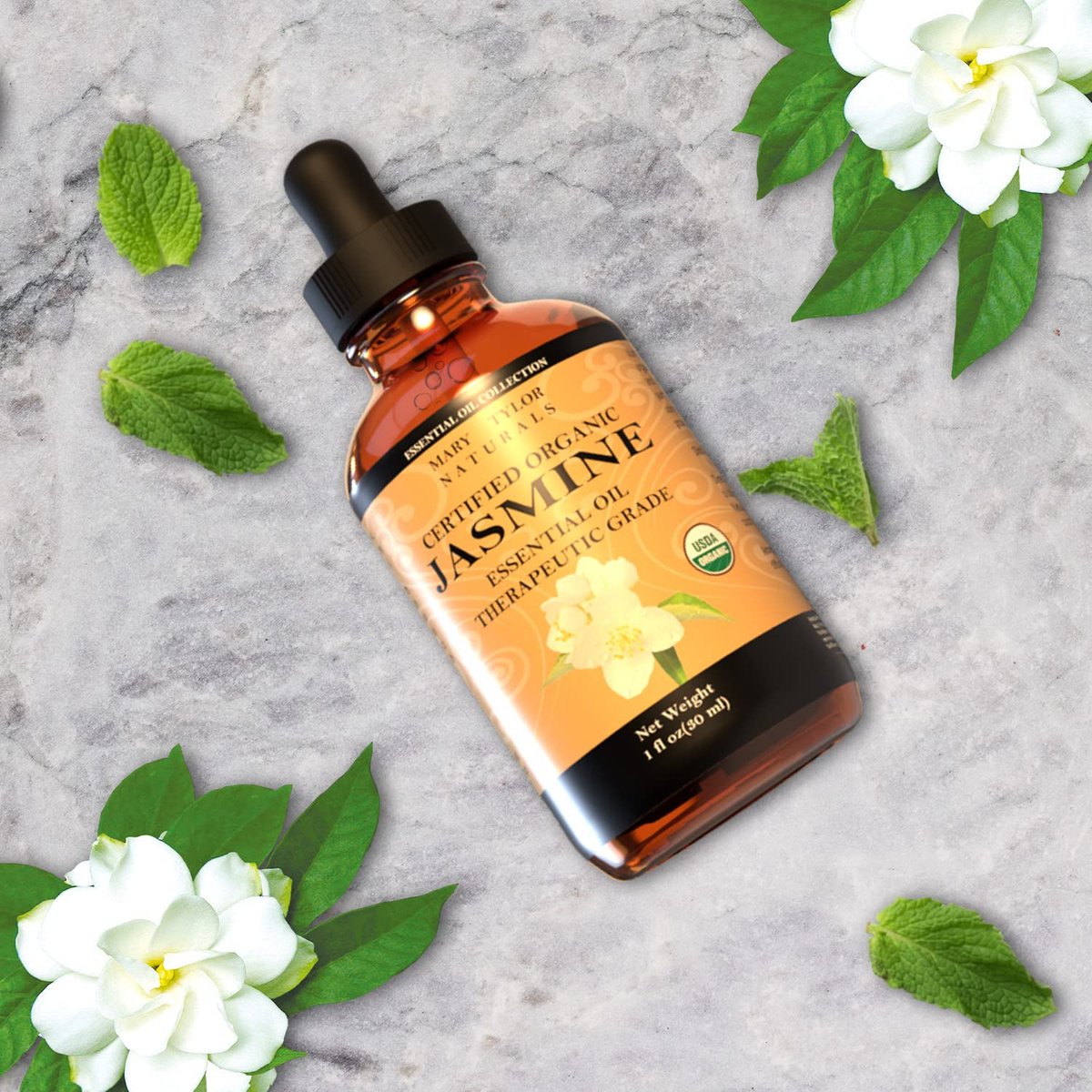 Jasmin ätherisches Öl (30 ml), Premium therapeutische Qualität, 100% rein und natürlich, perfekt für Aromatherapie und vieles mehr von Mary Tylor Naturals
