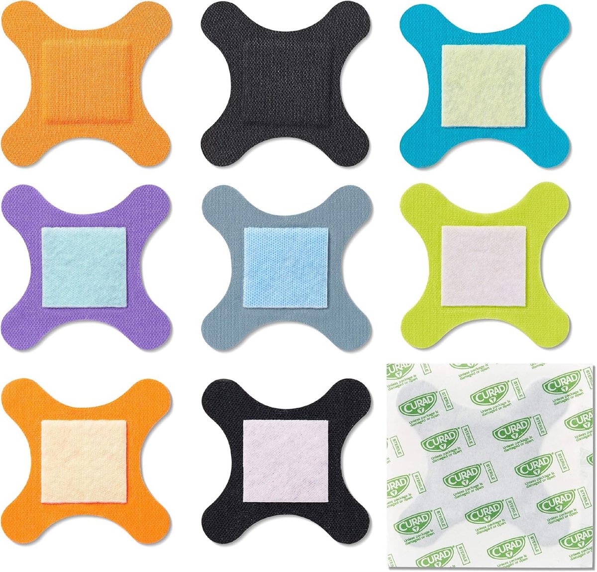 CURAD Performance Series Antibakterielle Pflaster, Extreme Haltbarkeit, Knie & Ellenbogen 7,6 cm x 7,6 cm, 10 Stück, Ideal für Schnitte, Schürfwunden, Sport und aktive Lebensstile