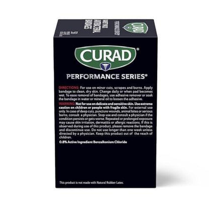 CURAD Performance Series IRONMAN Antibakterielle Finger- und Knöchel-Bandagen mit extremer Haftkraft, flexible Stoffpflaster, Sortiment mit verschiedenen Größen und Farben, 50 Stück