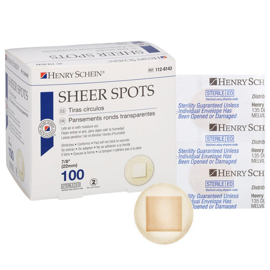Henry Schein Pflaster für kleine Wunden | 100 Stück | 7/8 Zoll | Atmungsaktiv, flexibel und hautfreundlich