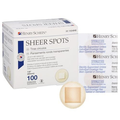 Henry Schein Pflaster für kleine Wunden | 100 Stück | 7/8 Zoll | Atmungsaktiv, flexibel und hautfreundlich