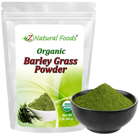 Z Natural Foods Bio Gerstengraspulver – USDA Bio Vollwert-Grünmischung für Energie, Entgiftung & pH-Gleichgewicht mit Aminosäuren, Mineralien – Antioxidantien-Mix für Saft, Wasser, Smoothies, 1 lb