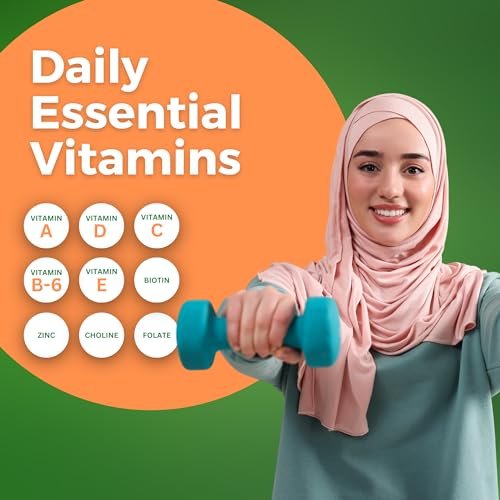 Zaytun Vitamins Halal Multivitamin Gummies für Erwachsene – Männer & Frauen – Tägliche Nährstoffversorgung mit Biotin – Vegan, natürliche Fruchtaromen, Non-GMO – Hergestellt in den USA – 90 Gummis