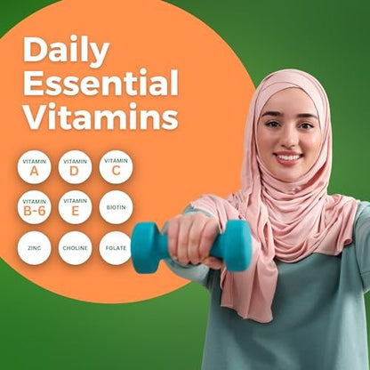 Zaytun Vitamins Halal Multivitamin Gummies für Erwachsene – Männer & Frauen – Tägliche Nährstoffversorgung mit Biotin – Vegan, natürliche Fruchtaromen, Non-GMO – Hergestellt in den USA – 90 Gummis