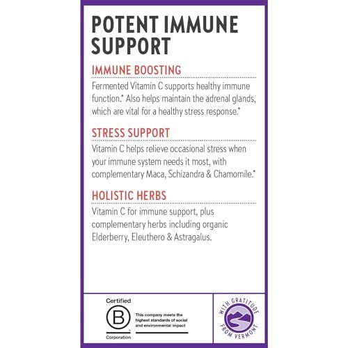 New Chapter® Vitamin C Immunabwehr + Holunderbeere – Hervorragende Vitamin-C-Quelle, tägliche Tablette für gesunde Immununterstützung, mit Bio-Kräutern, nicht genetisch verändert, glutenfrei, 30 Stück