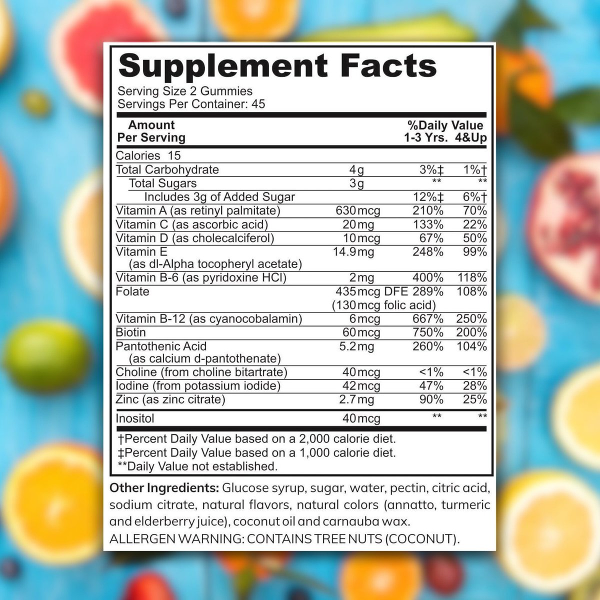 Zaytun Halal Vitamine für Kinder – Multivitamin Gummibärchen mit Vitamin A, C, D, E, B6, B12, Biotin – Vegetarisch, ohne Gelatine, glutenfrei, laktosefrei, nicht genetisch verändert – 90 fruchtige Gummis aus den USA
