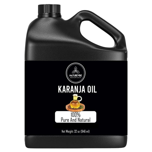 Naturevibe Botanicals Karanjaöl 32 Unzen | 100% Rein und Natürlich | Ideal für Haut- und Haarpflege