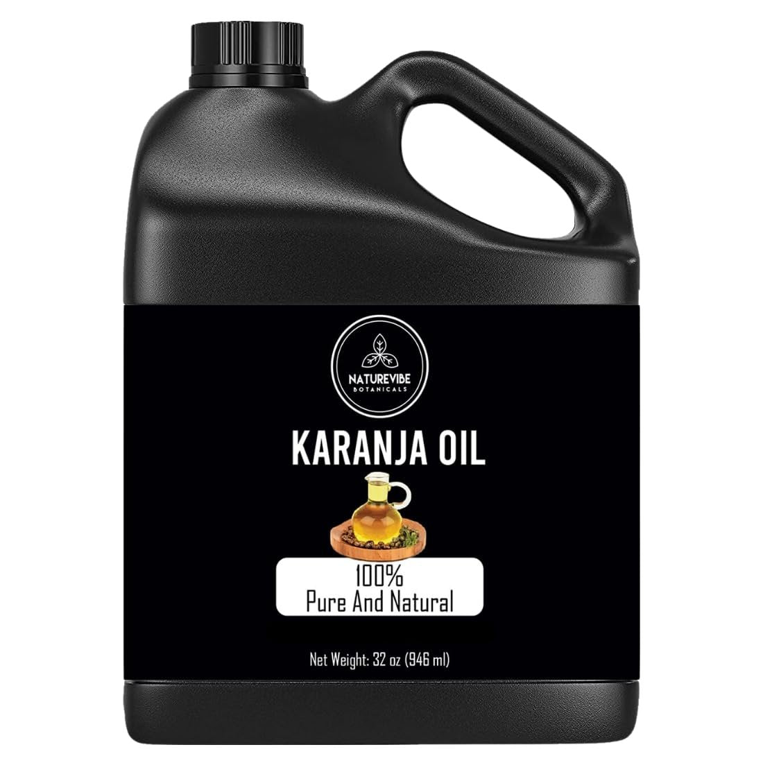 Naturevibe Botanicals Karanjaöl 32 Unzen | 100% Rein und Natürlich | Ideal für Haut- und Haarpflege