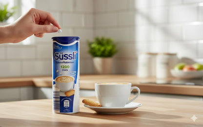 süssli suessli Deutsche Süßstofftabletten 1200 Stück im Spender – Laktosefreie Rezeptur – Importiert aus Deutschland
