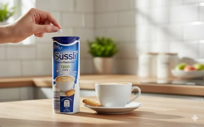 süssli suessli Deutsche Süßstofftabletten 1200 Stück im Spender – Laktosefreie Rezeptur – Importiert aus Deutschland
