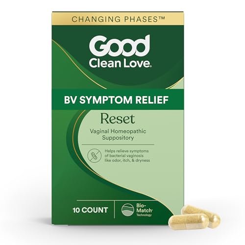 Good Clean Love Reset Homöopathischer Vaginalzäpfchen, Behandlung von Bakterieller Vaginose für Frauen, Lindert Juckreiz & Reizungen, Intimpflege, Fördert die Gesundheit der Harnwege & Vagina, 10 Kapseln
