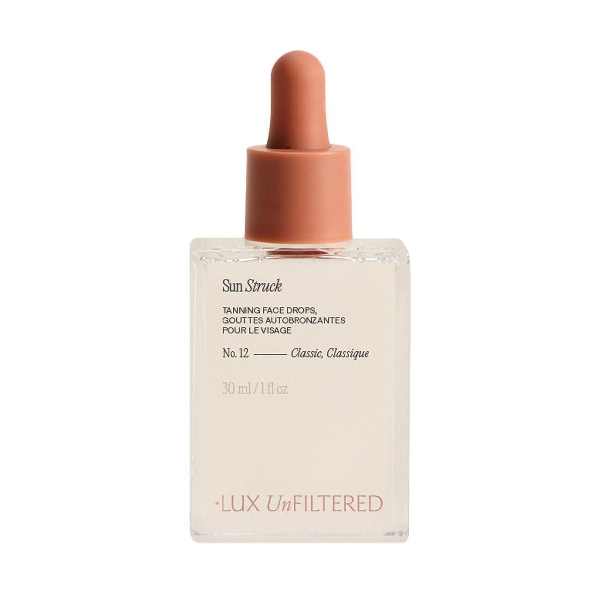 + Lux Unfiltered N°12 Sun Struck Bronzing Face Tanning Drops – Natürliche Bräune, allmählicher Selbstbräuner für das Gesicht, fleckenfrei, ohne Duftstoffe, mit Hyaluronsäure & Vitamin E, vegan & tierversuchsfrei, 30 ml