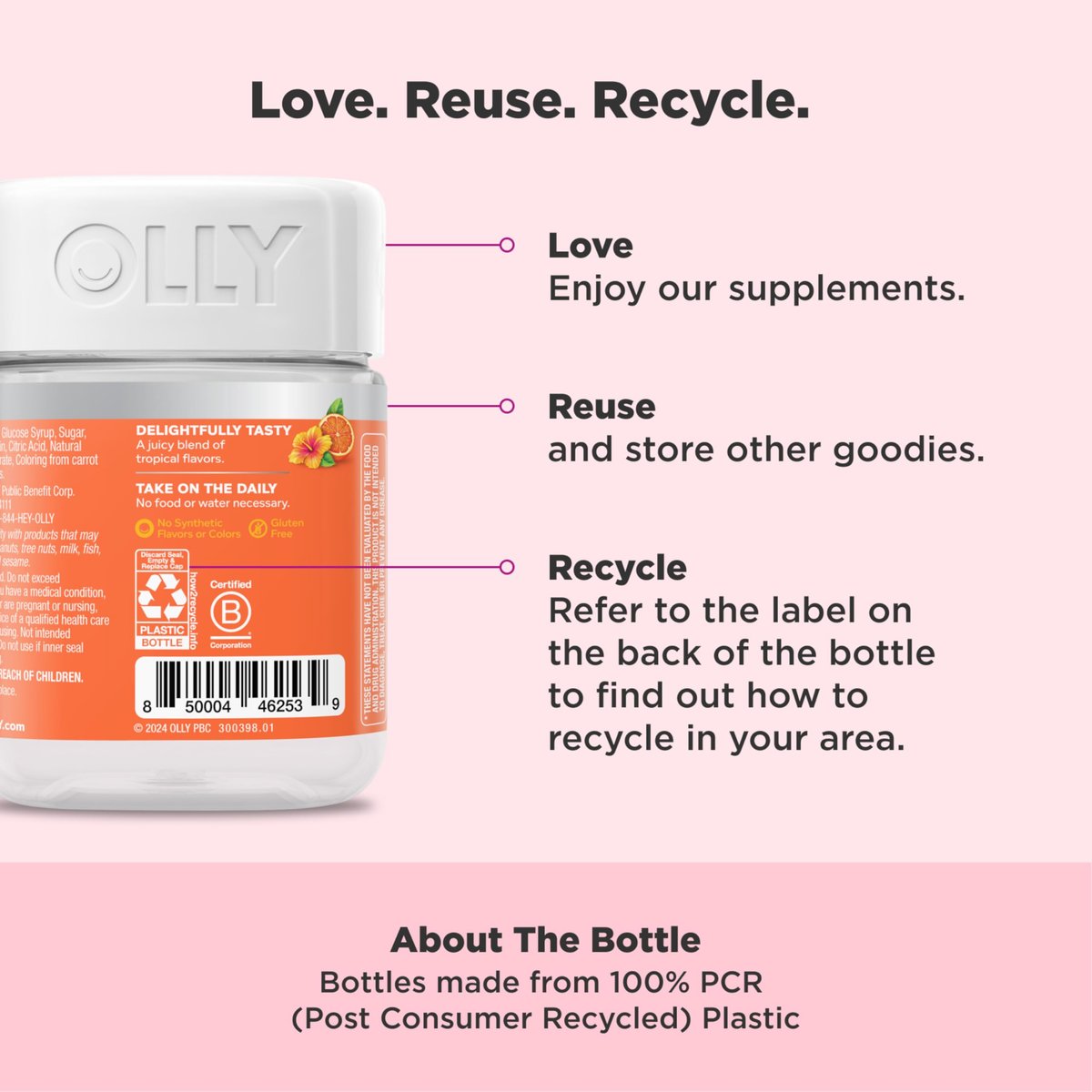 OLLY Heavenly Hair Gummy – Unterstützt gesundes Haar mit Keratin, Biotin & Amla, 60 Stück (30 Tage Vorrat)