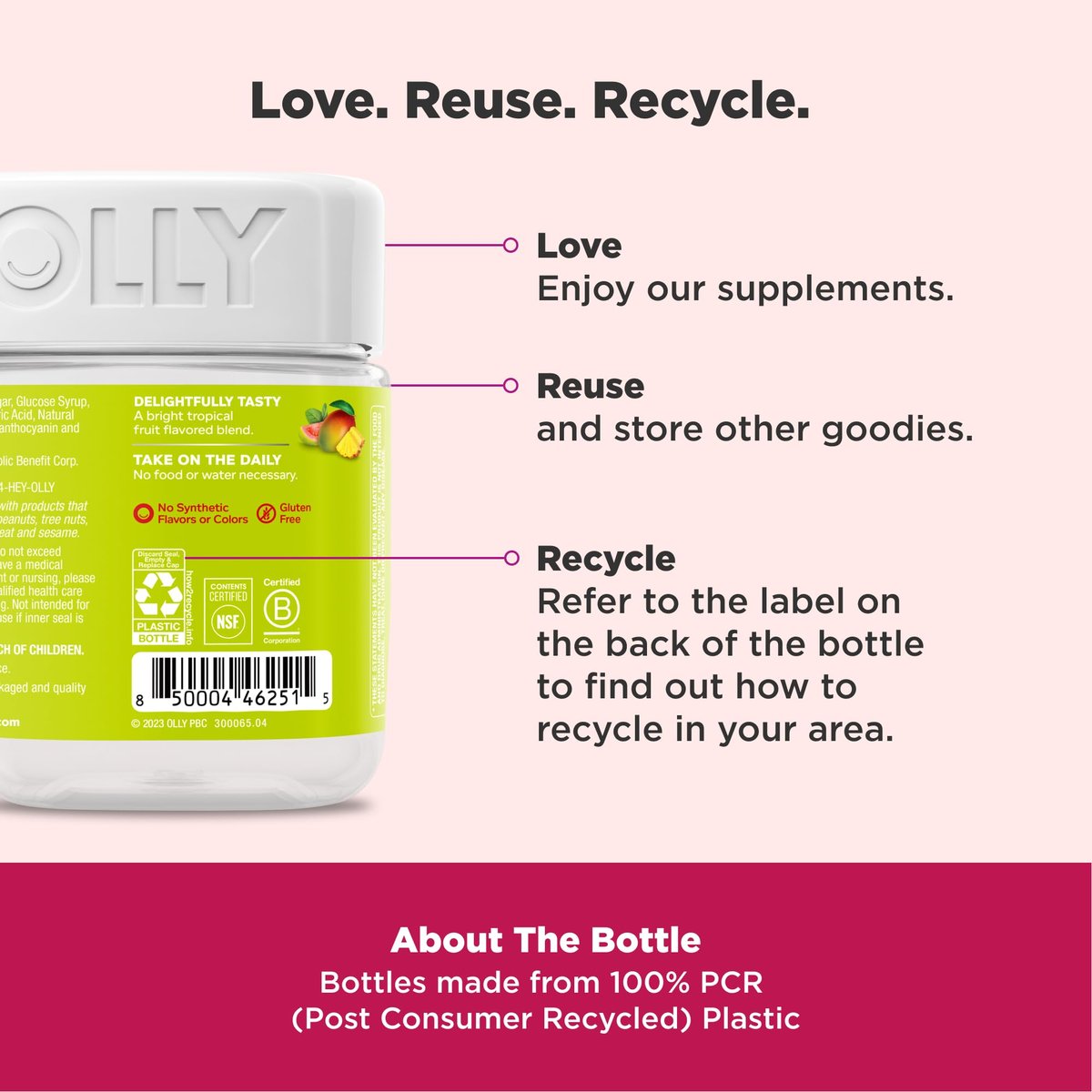 OLLY Multi + Probiotic Multivitamin Gummis für Erwachsene, Unterstützung für Verdauung und Immunsystem,* Kaubare Nahrungsergänzung, Tropischer Geschmack, 35-Tage-Vorrat - 70 Stück