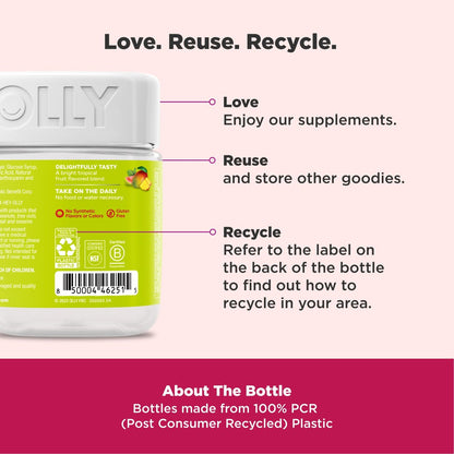 OLLY Multi + Probiotic Multivitamin Gummis für Erwachsene, Unterstützung für Verdauung und Immunsystem,* Kaubare Nahrungsergänzung, Tropischer Geschmack, 35-Tage-Vorrat - 70 Stück