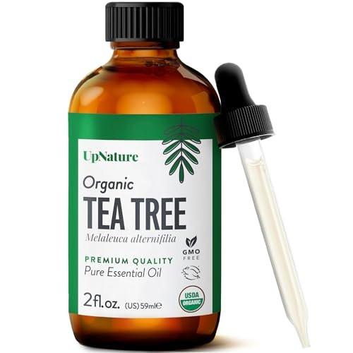 UpNature Teebaumöl - 100% reines, USDA-zertifiziertes Bio-Teebaumöl für Haut, Haare, Nägel, Körper und Kopfhaut (60 ml)