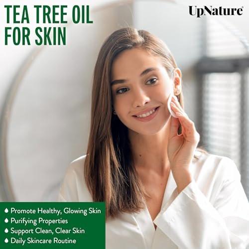 UpNature Teebaumöl - 100% reines, USDA-zertifiziertes Bio-Teebaumöl für Haut, Haare, Nägel, Körper und Kopfhaut (60 ml)