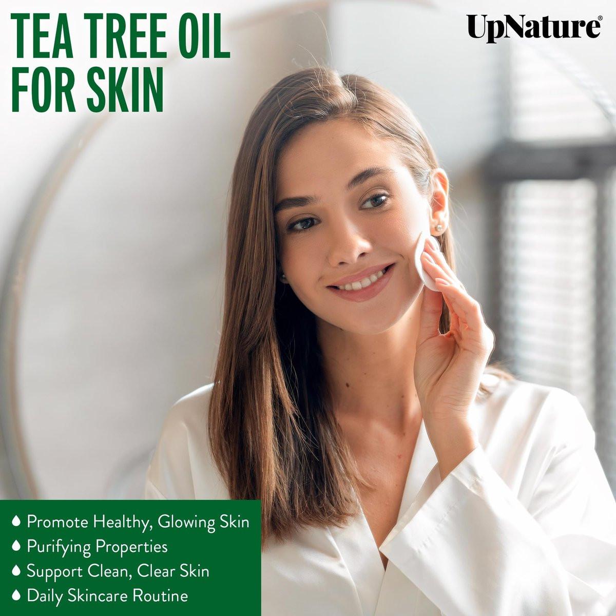 UpNature Teebaumöl - 100% reines, USDA-zertifiziertes Bio-Teebaumöl für Haut, Haare, Nägel, Körper und Kopfhaut (60 ml)