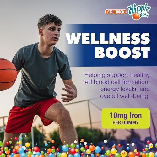Vital+Boon Eisen mit Vitamin C & B12 Gummibärchen (60 Stück) – Vital für die Bildung roter Blutkörperchen | Trauben-Geschmack, echte Fruchtpektin-Kaubonbons | Vegan, Nicht-GVO, Glutenfrei & Gelatinefrei