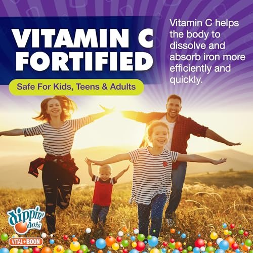 Vital+Boon Eisen mit Vitamin C & B12 Gummibärchen (60 Stück) – Vital für die Bildung roter Blutkörperchen | Trauben-Geschmack, echte Fruchtpektin-Kaubonbons | Vegan, Nicht-GVO, Glutenfrei & Gelatinefrei