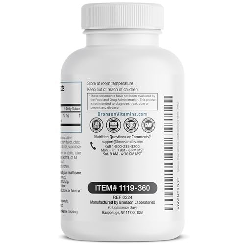 Bronson Melatonin 10 mg Kirschgeschmack – Schnell lösliche Tabletten, 360 Stück, Vegetarische Lutschtabletten