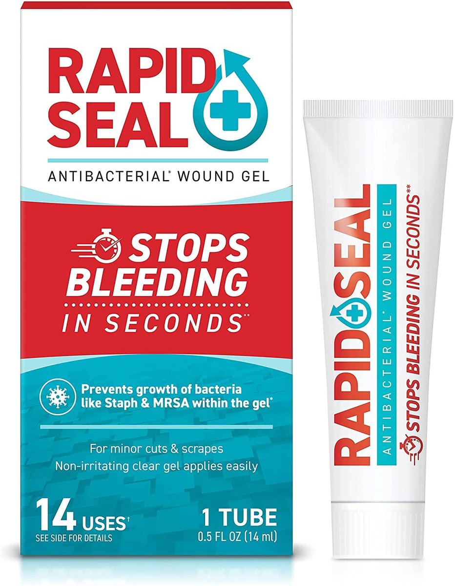 Rapid-Seal Wundgel (1 Tube) | Stoppt Blutungen in Sekunden | Ideal für Schnitte, Schrammen, Rasierpickel für Erste-Hilfe-Notfälle