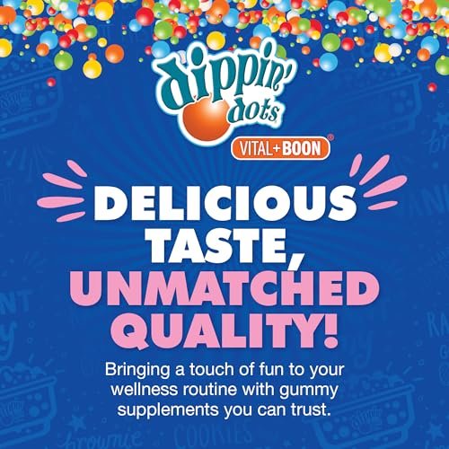 Dippin Dots Melatonin Gummies für Kinder & Erwachsene (60 Tage Vorrat) Erdbeer-Sonnenuntergang-Creme Geschmack | 2,5 mg pro Gummibärchen für schnelleren, längeren Schlaf | Gummibärchen für Kinder (120 Stück)