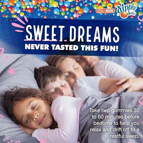 Dippin Dots Melatonin Gummies für Kinder & Erwachsene (60 Tage Vorrat) Erdbeer-Sonnenuntergang-Creme Geschmack | 2,5 mg pro Gummibärchen für schnelleren, längeren Schlaf | Gummibärchen für Kinder (120 Stück)