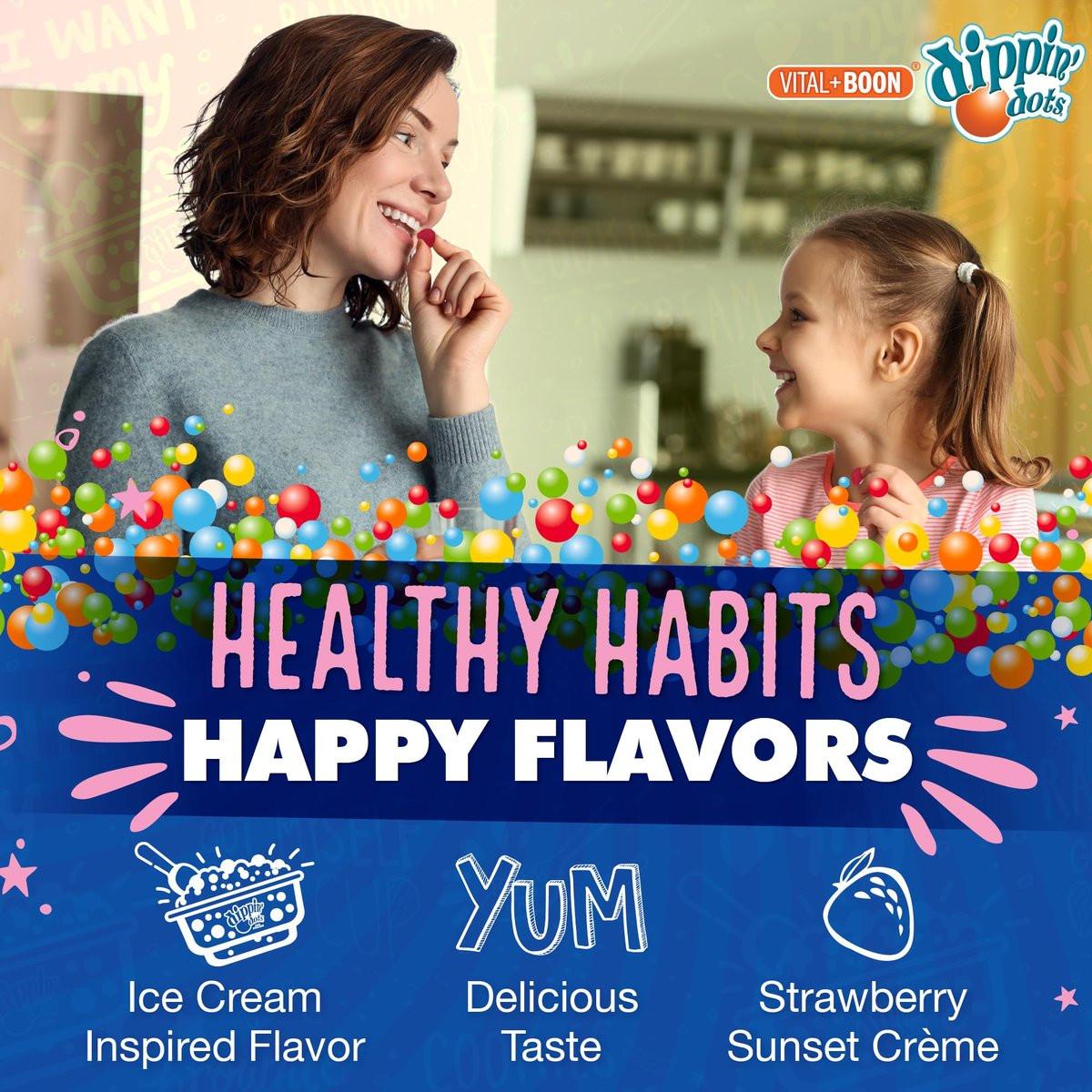 Dippin' Dots Melatonin Gummies für Kinder & Erwachsene (30-Tage-Vorrat) Erdbeer-Sonnenuntergang-Creme-Geschmack | 2,5 mg Melatonin pro Gummibärchen für besseren und längeren Schlaf | Gummibärchen für Kinder (60 Stück)